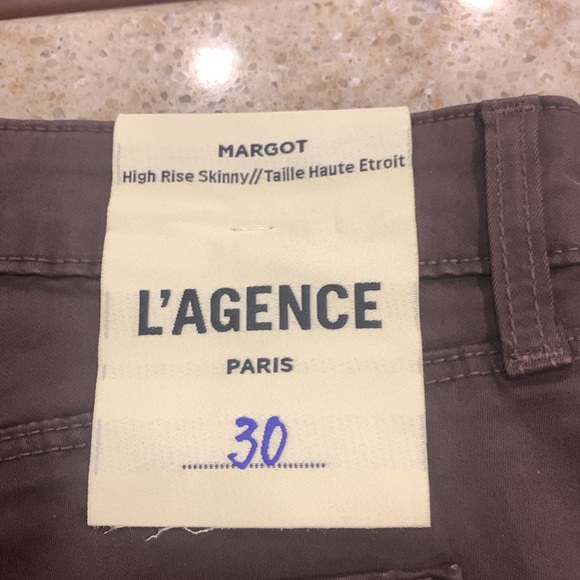 NWOT L’AGENCE Brown Margot Skinny High Rise Denim Jeans Cotton Blend Size 30 - Picture 4 of 6